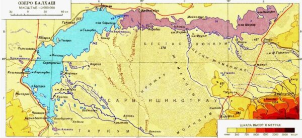 Главная причина двойственной природы Балхаша — его вытянутая форма и порог в средней части озера.